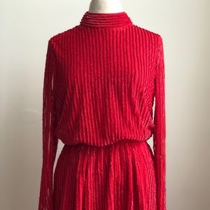 Topshop Red Sequin Party Dress